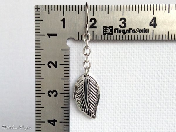 画像9: ＊ハンドメイド＊銀の葉っぱモチーフのチェーンピアス