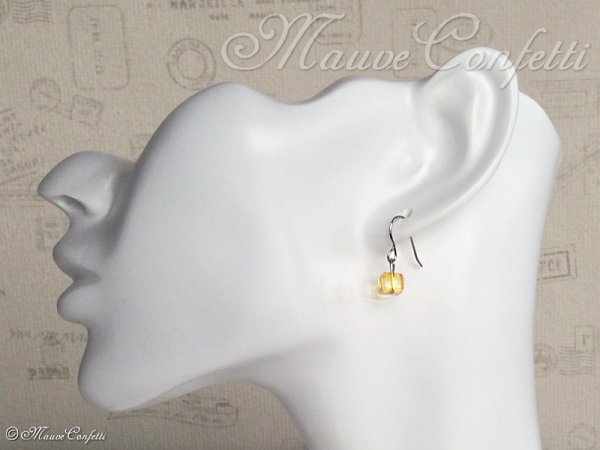 画像9: ＊ハンドメイド＊スクエアビーズの一粒シンプルピアス