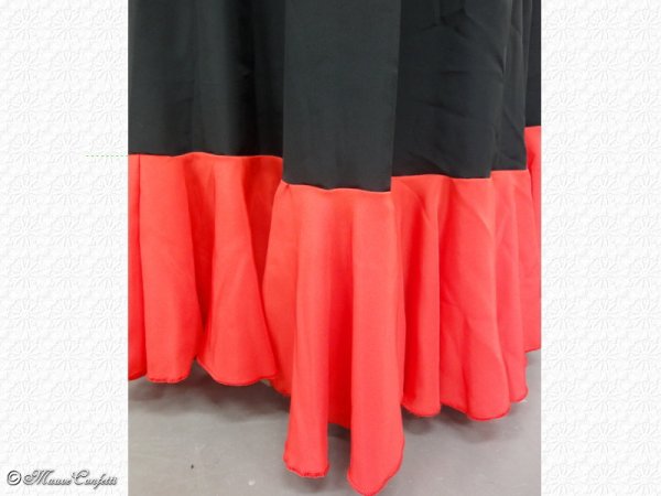 画像6: 【ユーズド品】フラメンコファルダ黒 一段フリル赤