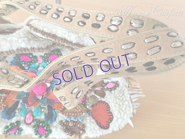 画像5: 【ユーズド品】ルナ・レナのハンドバッグ（ベージュ×マルチ）＊LUNA LLENA