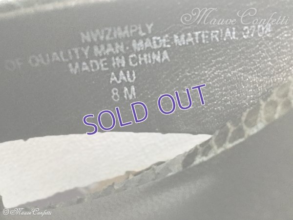 画像9: 【ユーズド品】パイソン柄ウェッジソールサンダル 25.0cm（黒×深緑）＊NINE WEST