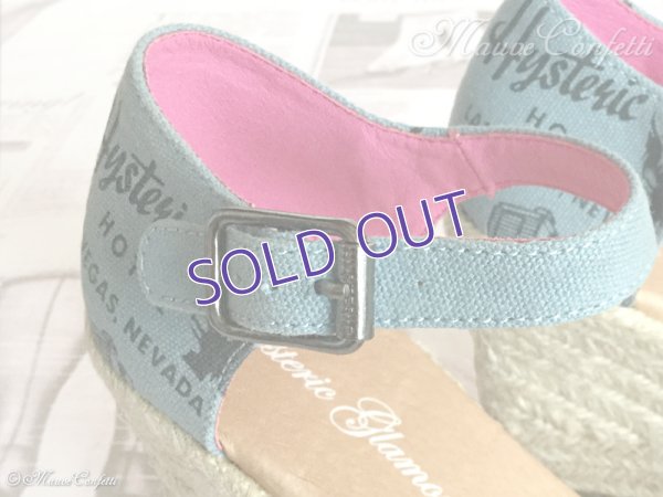 画像6: 【ユーズド品】総柄ウェッジサンダル 24.5cm（ブルー）＊HYSTERIC GLAMOUR