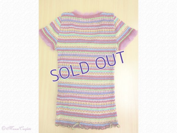 画像7:  ＊SALE＊ 【古着】ヒステリックスのラメニット半袖トップス ピンク×マルチ＊HYSTERICS