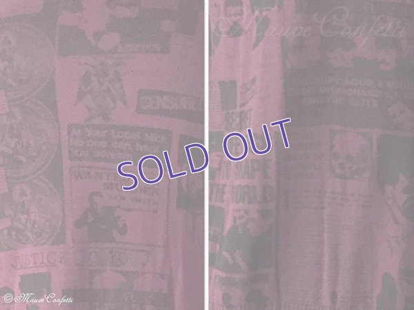 画像4: 【古着】ヒステリックグラマーの総柄カーディガン WE ARE ALL PROSTITUTES 変型 パープル＊HYSTERIC GLAMOUR