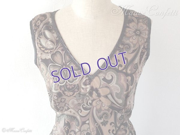 画像4: 【古着】ヒステリックスのノースリーブワンピース ブラウン総柄＊HYSTERICS