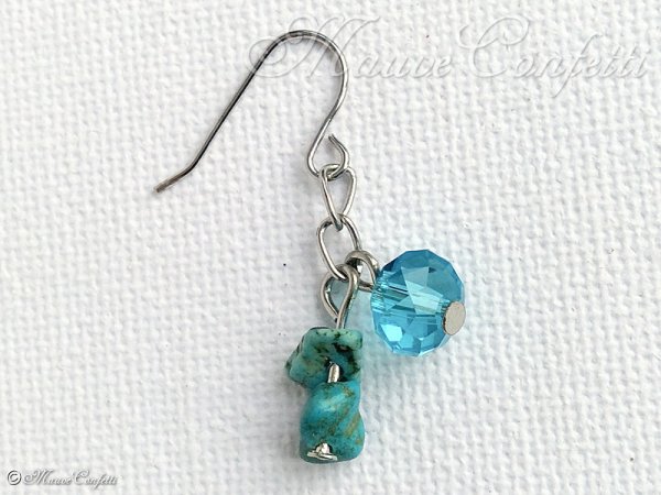 画像2: *ハンドメイド*ミックスブルーのキュートなピアス (2)