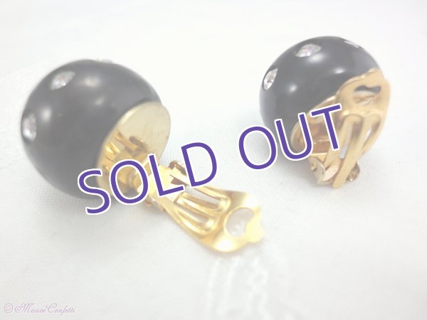 画像3:  *SALE* 【ユーズド品】キラキラボールのイヤリング(黒) (3)